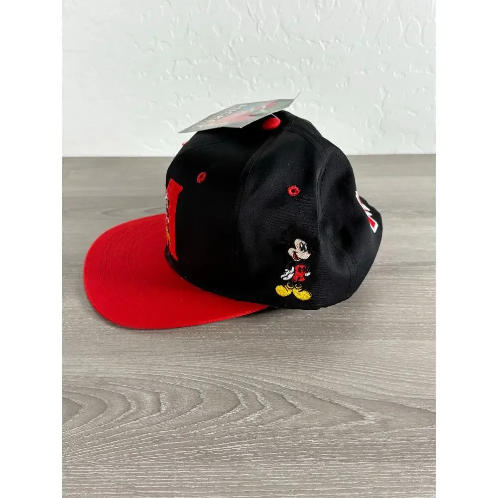 Vintage‎ Disney Mickey Unlimited Snapback Hat Black Red Cap NWT Hong Kong 90s